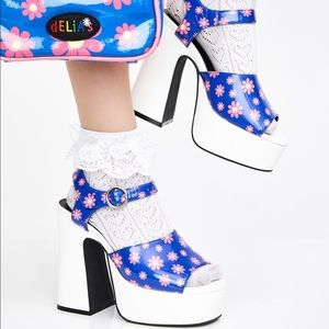 Delia’s by Dolls Kill Ditsy Delight platform heels